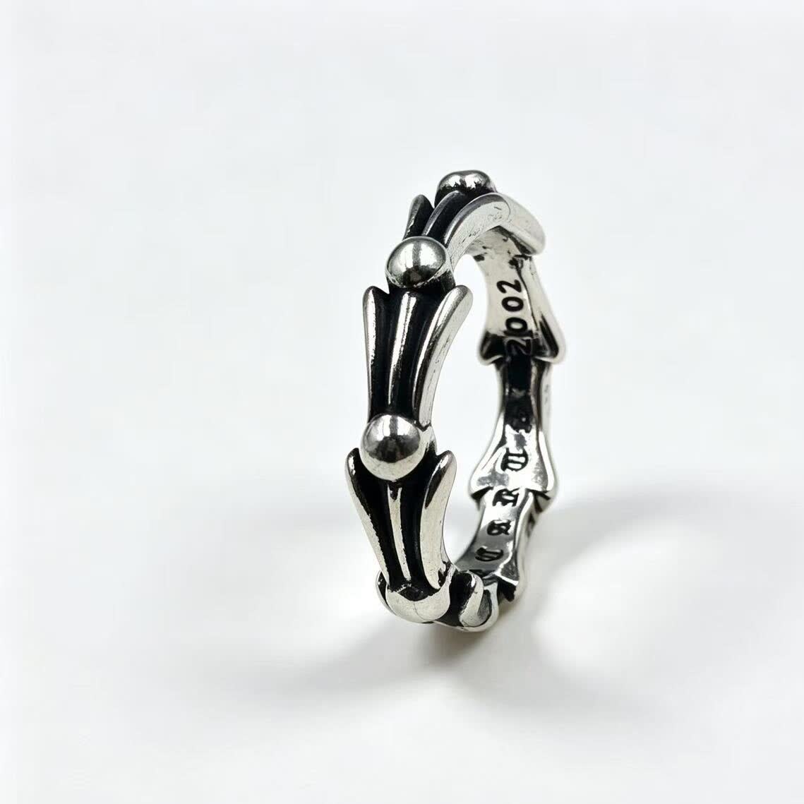 Chrome Hearts Silver Ring with Black Inlay